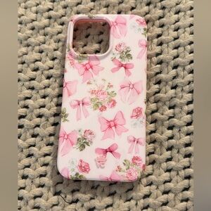 Velvet Caviar Pink Floral Bow Phone Case
